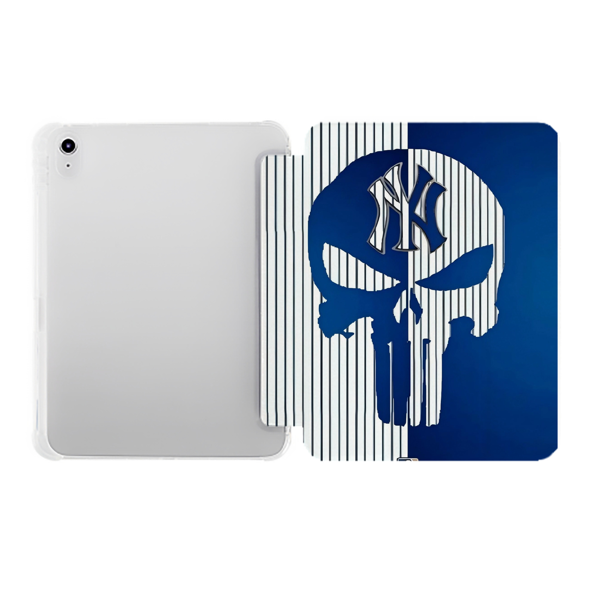 New York Yankees 154 Premium Tri-Fold PU Leather & Silicone IPad Case With Pencil Slot – Fits 9.5,10.5,10.9 – Adjustable Stand, Slim, Protective